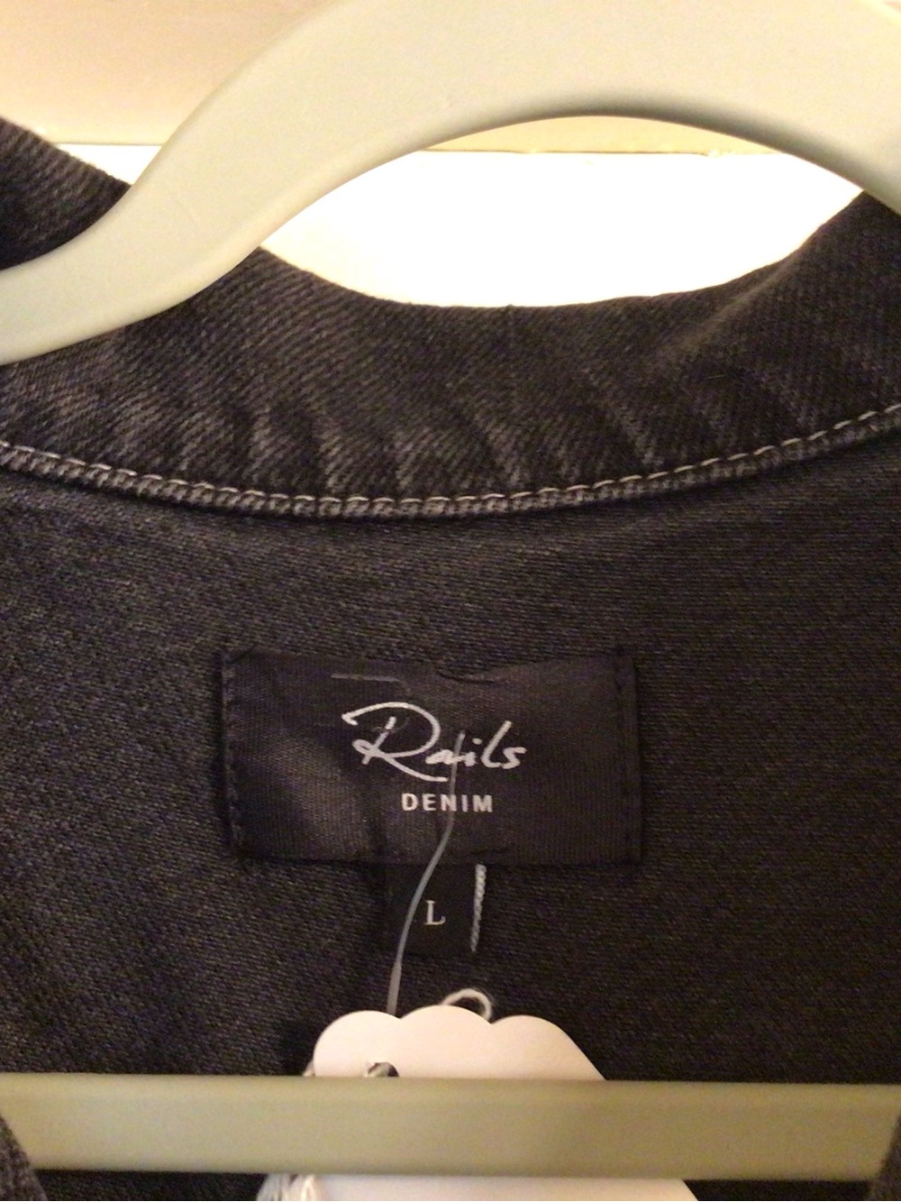 RAILS / Beverly - Washed Black Denim Midi Shirt Dress - Sz L - Picture 8 of 14